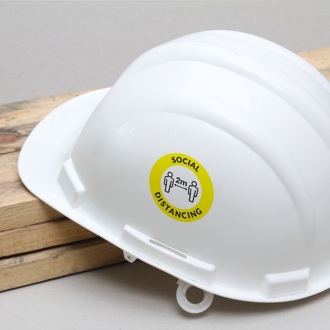 Social Distancing Helmet Labels